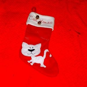 Cat Christmas stocking with Jingle Bells